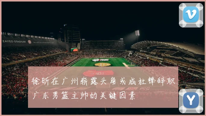 徐昕在广州崭露头角或成杜锋辞职广东男篮主帅的关键因素